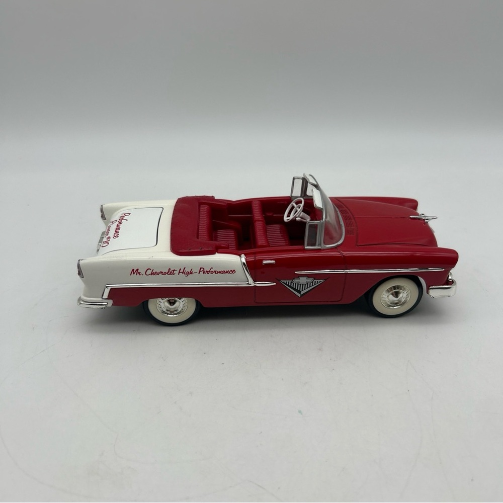 Vtg Liberty Classic 1955 Chevy Convertible Zora Arkus Duntov 1/25 Car Bank Red - Picture 9 of 16